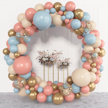 Amandir 153pcs Pink Purple Balloon Garland Arch Kit, Different Sizes 18 12 10 5 inch Pink Purple Red Latex Metallic Confetti Purple Balloons for Girl Women Birthday Bridal Baby Shower Party Decoration
