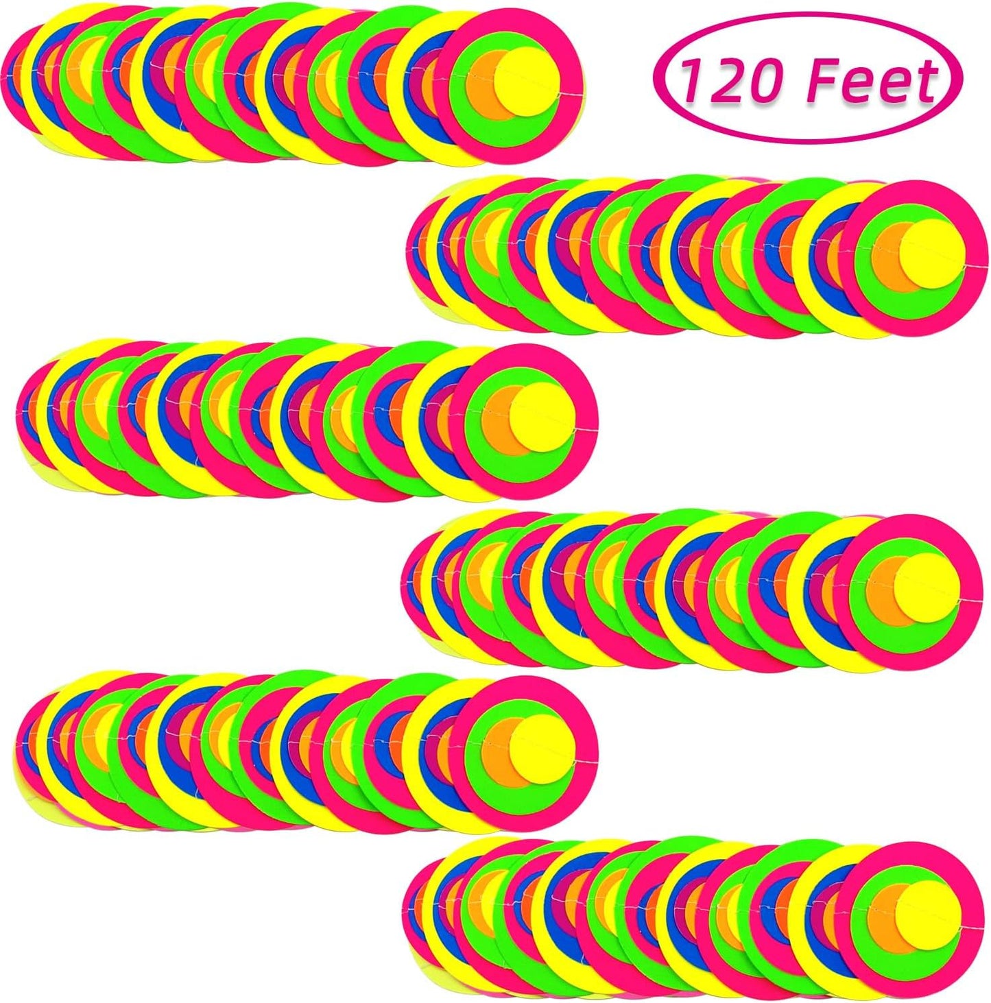 56 Pieces Rainbow Hanging Swirl Decorations Neon Swirl Streamers UV Neon Garland Ceiling Decorations Glow in The Dark Neon Party Supplies and Decorations Black Light Party Kit for Birthday Wedding