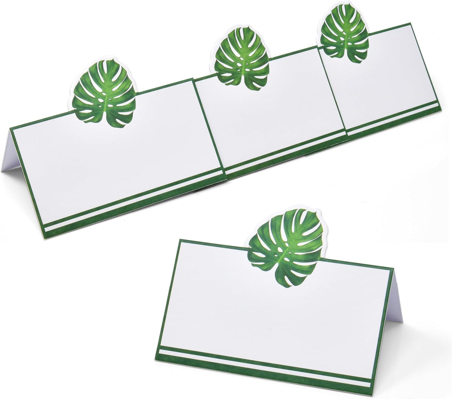Gift Boutique 100 Pack Palm Leaf Place Cards Floral Green Leaves Seating Name Card Wedding Party Table Setting Tropical Folded Greenery Tent Cards