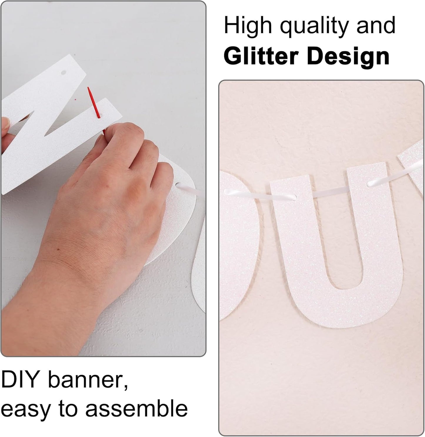 BEISHIDA 116 PCS A-Z DIY Letter Banner Kit Make Your Own Banner Including 111 Letters and Numbers 3 Rope and 2 Threading Device,Customized for Birthday Graduation Wedding Decor Black