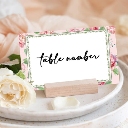 Boho Floral Place Cards for Table Setting, Wedding Placecards, Tent Cards Decor For Bridal Shower Anniversary Party Decorations, 25 Pack Baby Shower Food Name Card, 2 x 3.5" /001