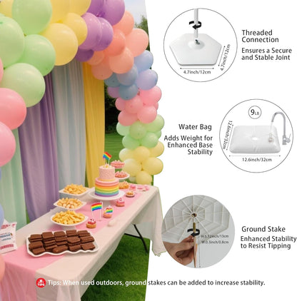 YALLOVE Balloon Column Stand Kit, Sets of 4 Telescoping Balloon Stand, Height Adjustable Balloon Tower Pillar with Reusable Metal Telescopic Design for Party Decoration