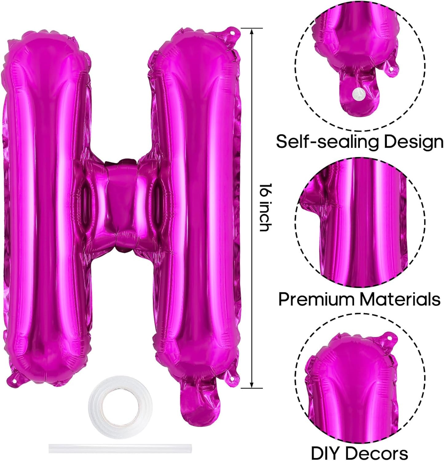 Happy Birthday Balloons Banner, Foil Balloon Personalized Name Letters Balloons Sign Birthday Party Decorations for Women Men Boys Girls Cream
