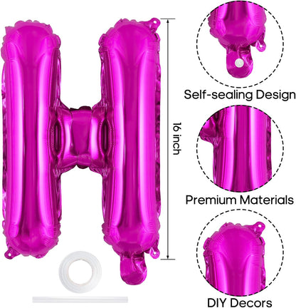 Happy Birthday Balloons Banner, Foil Balloon Personalized Name Letters Balloons Sign Birthday Party Decorations for Women Men Boys Girls Cream