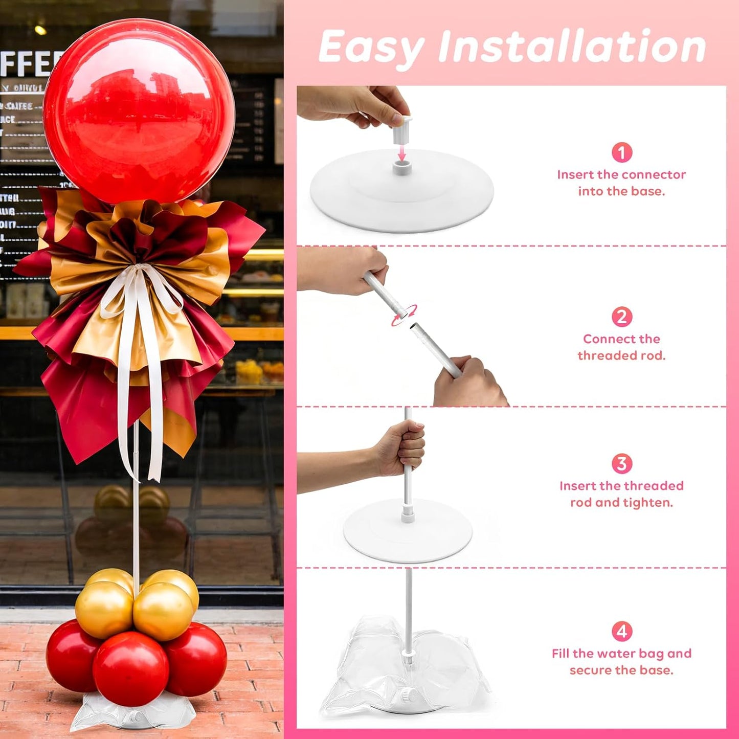Tamodan 2026 Upgraded and Reinforced Balloon Column Kit Set of 2, 79 Inch Balloon Tower Reusable Metal Spiral Design, Balloon Stands for Floor Weddings, Baby Showers & Balloons Not Included.