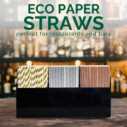 Black Paper Straws 1000 Count - 7.75" x 0.24", 100% Biodegradable & Compostable, Disposable Drinking Straws Bulk - Cocktail, Bars, Restaurants