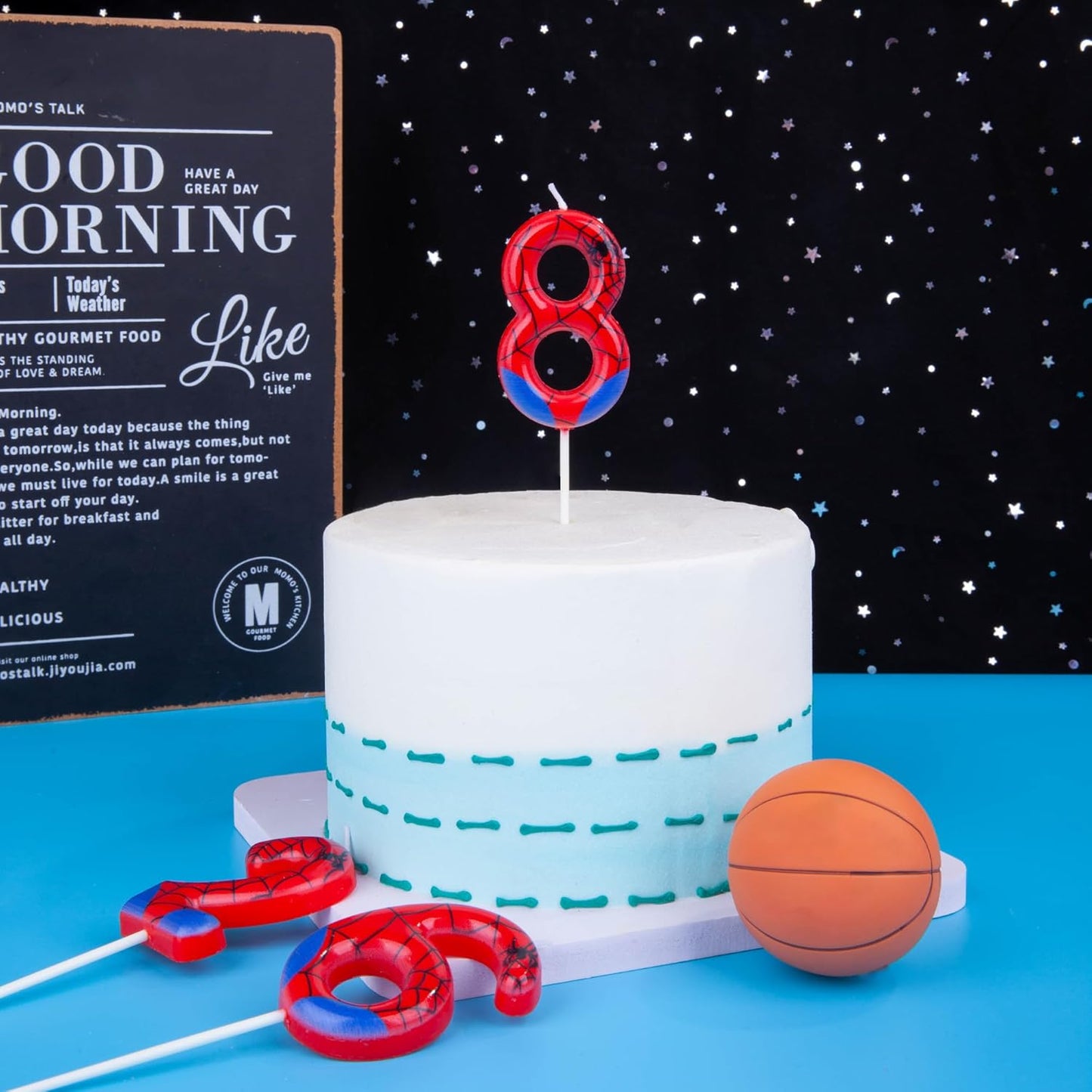 PHD CAKE 2.76 Inch Number 3 Spider Birthday Candles, Spider Cartoon Themed Number Candles, Cake Number Candles, Party Celebration