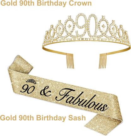 21st Birthday Decorations for Her with 21st Birthday Sash and Crown, Candles Gold, Gifts for 21 Year Old Girls