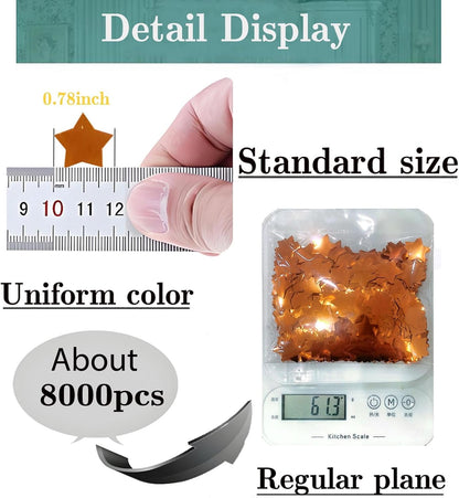 Rainbow Star Metallic Foil Confetti 8000 Pcs Shiny Star Table Confetti for Fill Balloon Wedding Graduation Party Decorations,60g of pack