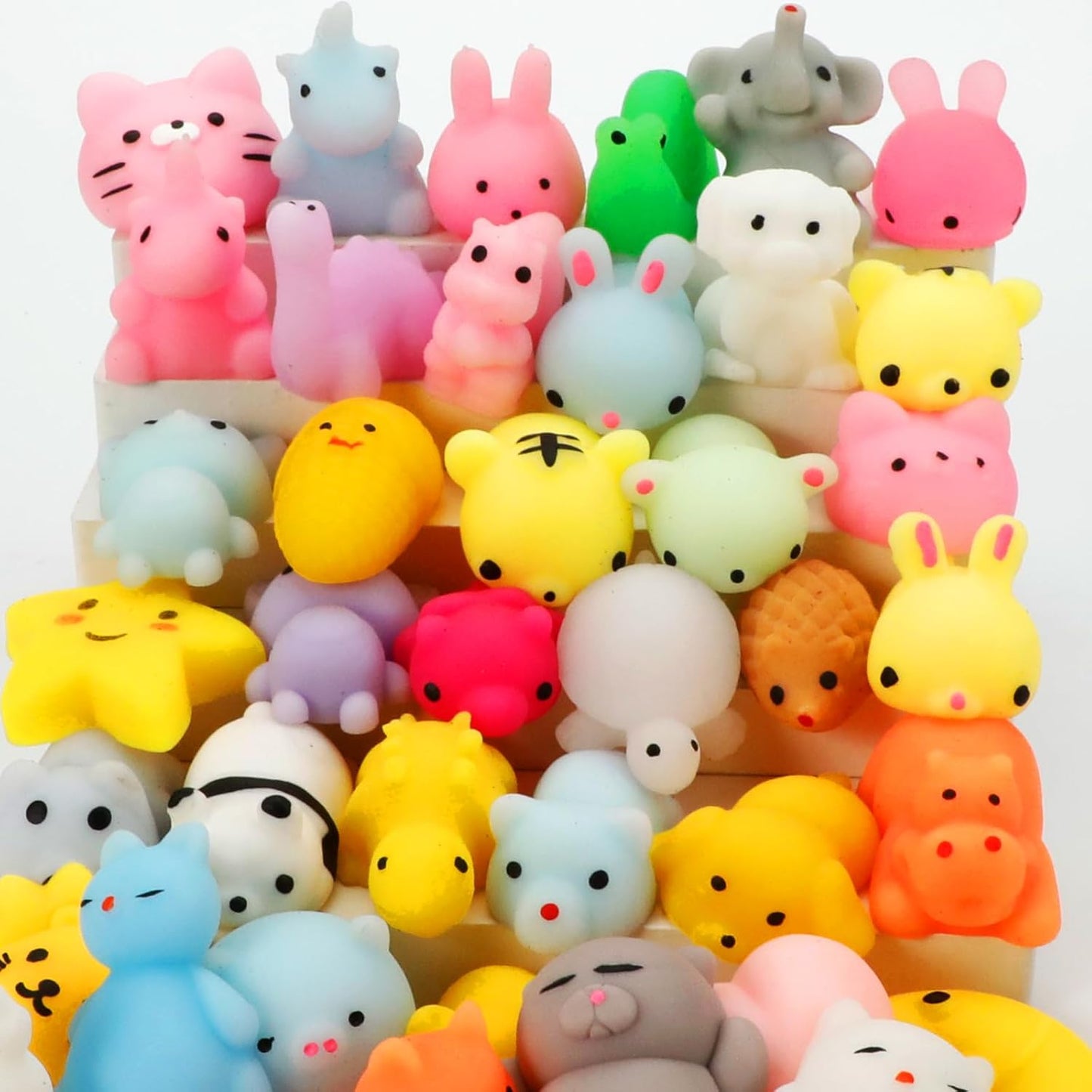 80pcs Mochi Squishy Toys, Mini Kawaii Squishy Fidget Toys Bundles Squishies Party Favors for Kids Gift for Easter Basket Stuffers Egg Fillers Birthday Classroom Prize Pinata Christmas Stocking