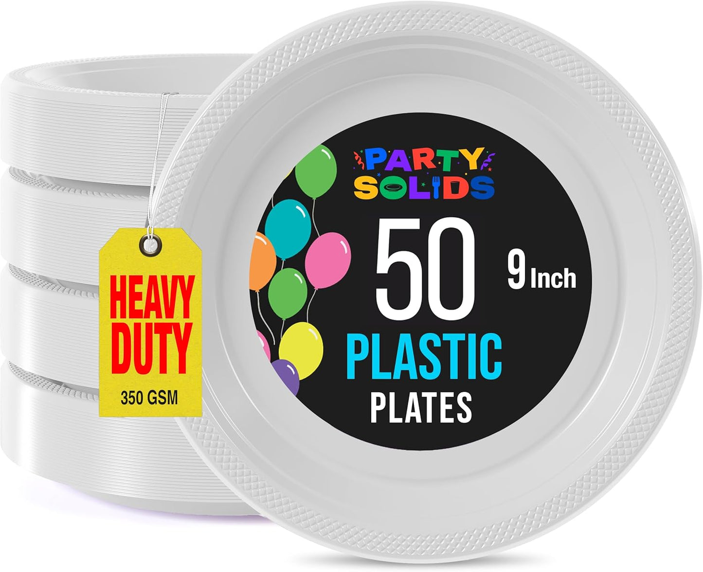 Exquisite Party Solids Red Plastic Plates For Party Supplies 10" Red Disposable Plates Heavy Duty 50 Pcs Plastic Dinnerware Sets Heavy Duty 350 GSM Disposable Dinnerware Set