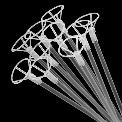 RUBFAC 20pcs Balloon Sticks with Cups Clear Balloon Holder Stick Stand 15inches to 32inches Large and Long Party Balloon Stand for Bobo Balloons Birthday Wedding Party Supplies