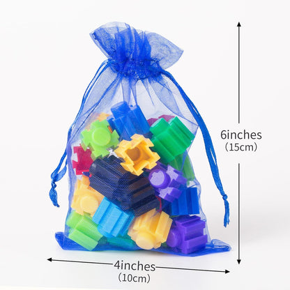 100PCS White Organza Bags, 4x6 Inch Small Mesh Bags Drawstring, Jewelry Gift Bags for Easter, Party, Festival, Bathroom Soaps, Makeup