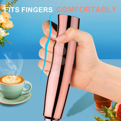 YUSWKO Black Handheld Milk Frother Wand for Coffee, Rechargeable Electric Whisk with 3 Heads 3 Speeds Drink Mixer Coffee Frother For Latte, Cappuccino, Hot Chocolate, Egg