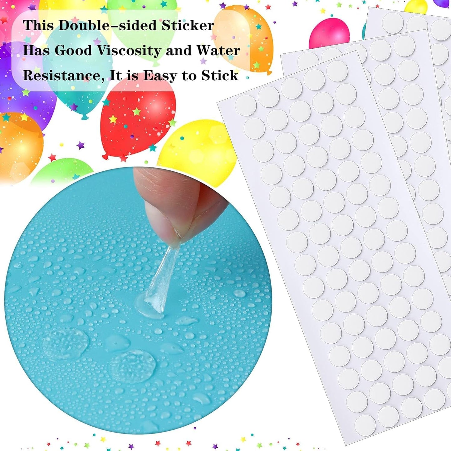 JANYUN 140 Pieces Adhesive Dots,Removable Round Putty Clear Tack No Trace Small Tape Stickers for Wall Hanging Festival Poster Office Party Decoration Picture Crafts