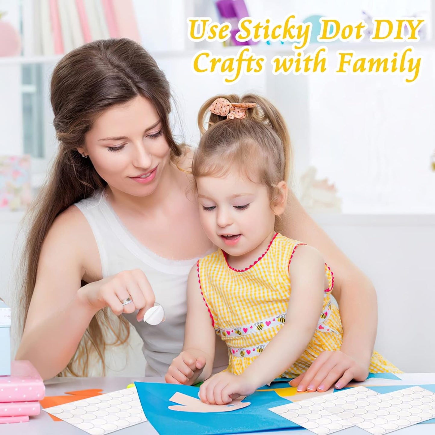 JANYUN 140 Pieces Adhesive Dots,Removable Round Putty Clear Tack No Trace Small Tape Stickers for Wall Hanging Festival Poster Office Party Decoration Picture Crafts