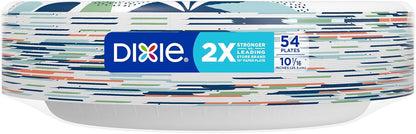 Dixie Large Paper Plates, 10 Inch, 150 Count, 2X Stronger*, Microwave-Safe, Soak-Proof, Cut Resistant, Disposable Plates For Everyday Breakfast, Lunch, & Dinner Meals