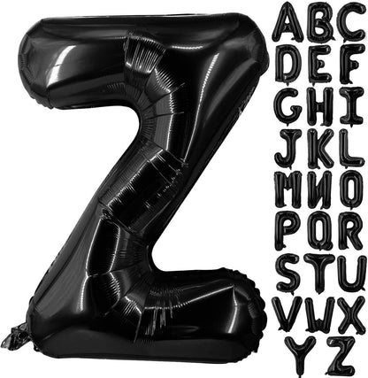 Lovoir 40 Inch Large Black Letter A Balloons Big Size Jumbo Mylar Foil Helium Balloon for Birthday Party Celebration Decorations Alphabet Black A
