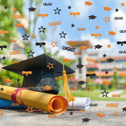 Gold and Black Graduation Confetti 2026, 1000 Pcs Congrats Grad Confetti Class of 2026 Party Table Centerpiece for 2026 Graduation Party Decorations