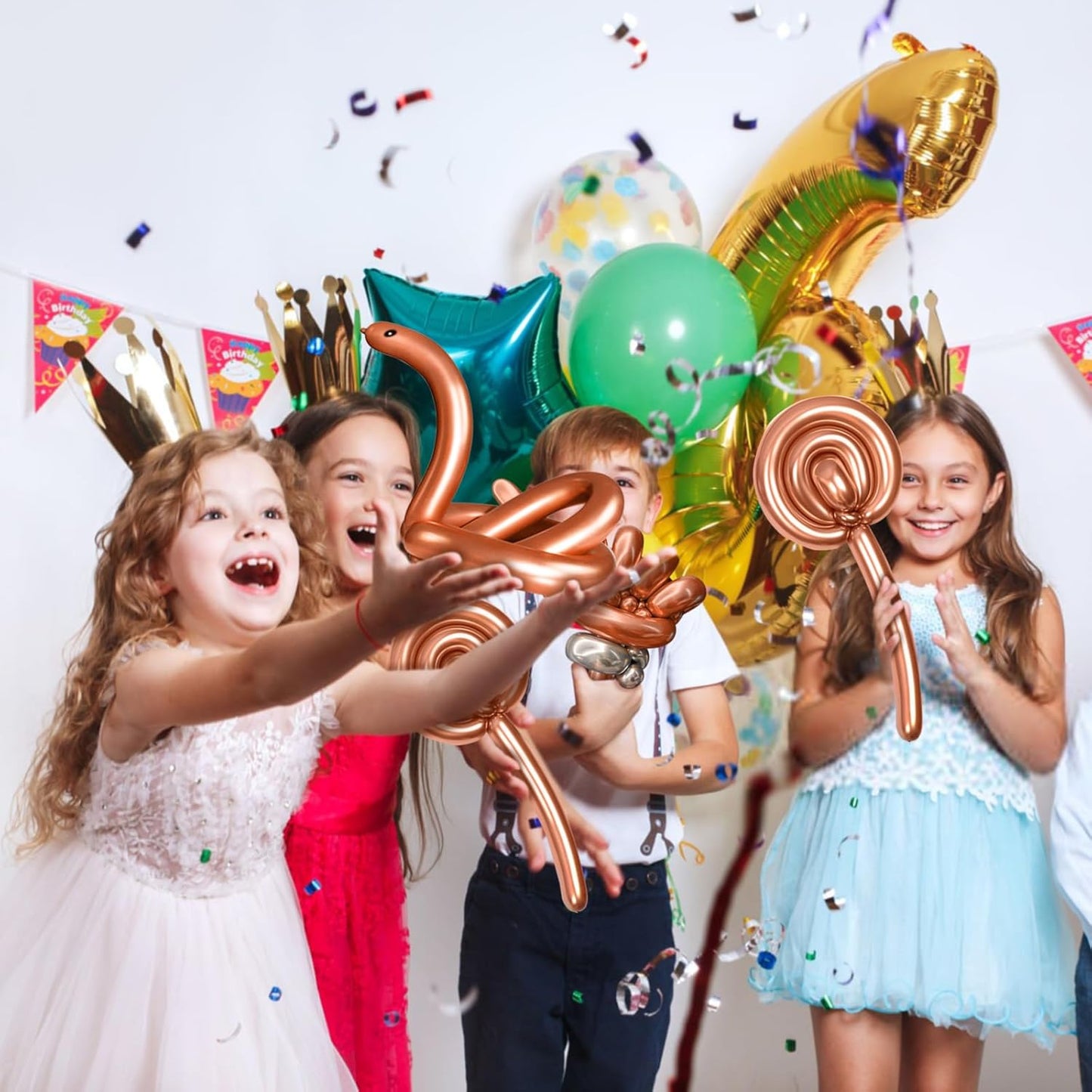 260 Clear Long Balloons for Animals, Thickening Skinny Latex Twisting for Arch Modeling Magic Clown Birthday Wedding Party Decorations 100pcs