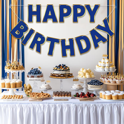 Happy Birthday Banner - 9ft Pre-Strung Happy Birthday Sign for Women, Men, Girls, Boys - No DIY Birthday Decorations & Party Supplies(Macaron)