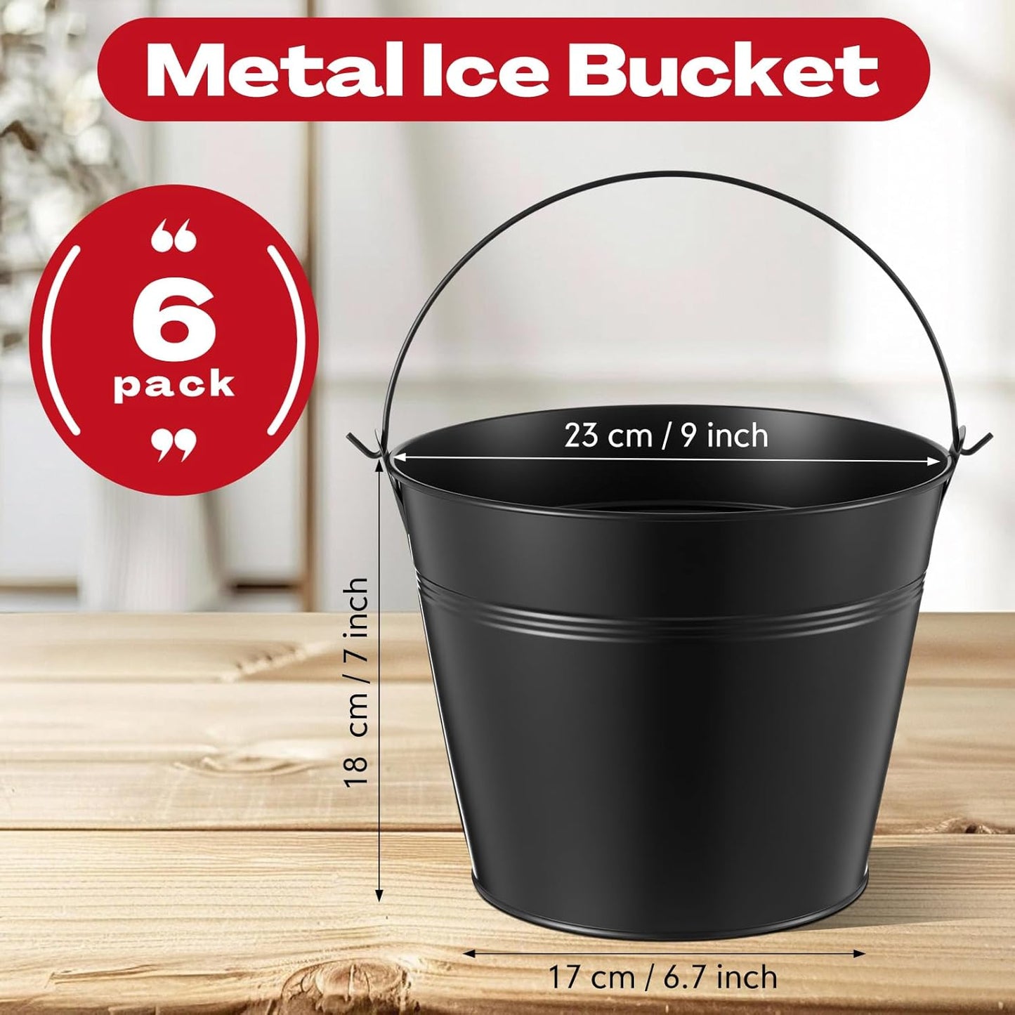 Didaey 24 Pcs Metal Beer Bucket Bulk Ice Bucket Ice Pails with Handle Champagne Soda Party Beverage Chiller for Summer Picnic Pool Wedding Party Supplies Wine Champagne Bar (7.1 x 6.5 x 5.1",Gold)