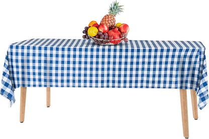 14 Pack Black 54 x 108 in. Rectangle Disposable Plastic Tablecloths - Smooth Decorative Covers for Parties, Weddings