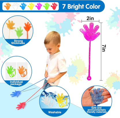 Armaytoy 20Pack Glow in Dark Glitter Sticky Hands Party Favors for Kids Pinata Goodie Bag Stuffers Classroom Prizes Birthday Stretchy Treat Trinkets Treasure Box Bulk Toys
