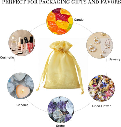 QIANF 20 Pcs Peacock Blue Small Organza Bags 3X4 inch for Wedding Favors with Drawstring, Mini Mesh Gift Bags Jewelry Pouch for Candy Bridal Shower Party Favor Baby Shower Christmas