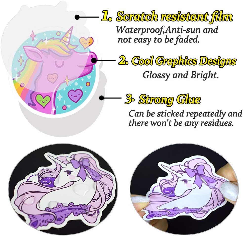 QTL Neon Stickers for Teens & Students Prizes, Waterproof Vinyl Party Favor Stickers, School Rewards, Water Bottle and Laptop, 50PCS - Colors B