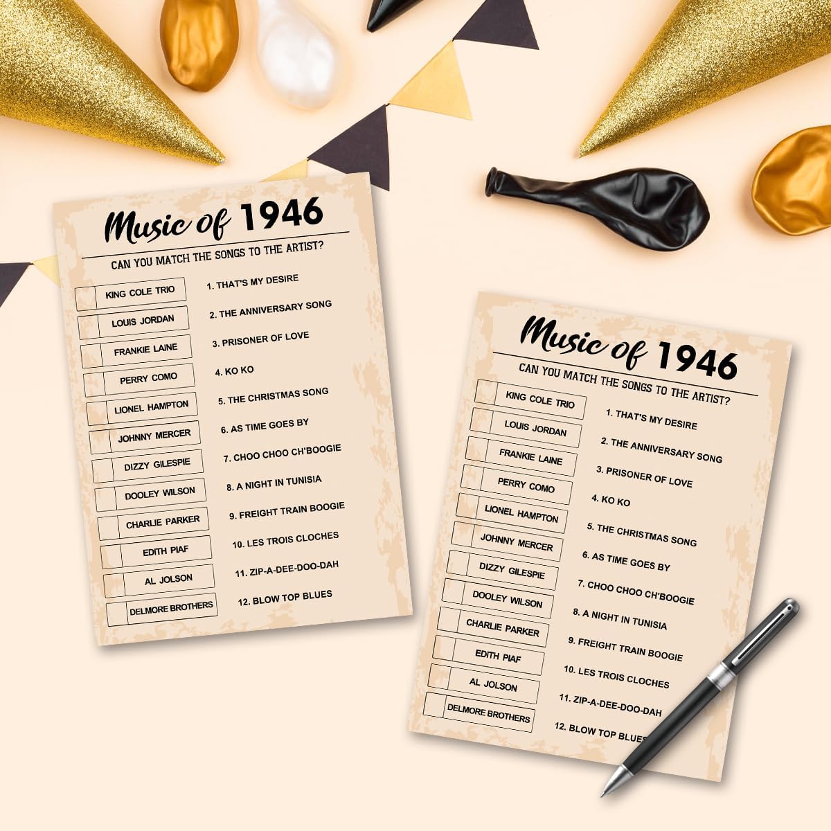 QUPT 40th Birthday Party Games, Movies in 1986 Games, Birthday Party Supplies for Adults, Fun 1986s Party Game，Pack of 30 Cards