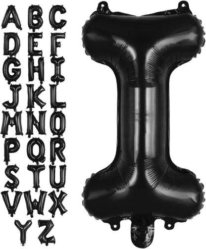 Black Letter A Balloons, 40 Inch Large Foil Letter Balloons, Custom Phrase Balloon for Birthday Party Wedding Anniversary Decoration (Black A)