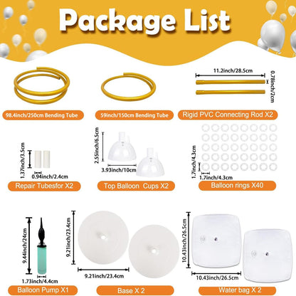 Balloon Arch Stand with Base - 8.2ft & 5ft Balloon Arch Kit with Bendable Tubes, Half Arch Stand, Balloon Column & Arch Frame for Weddings, Birthdays, Baby Showers