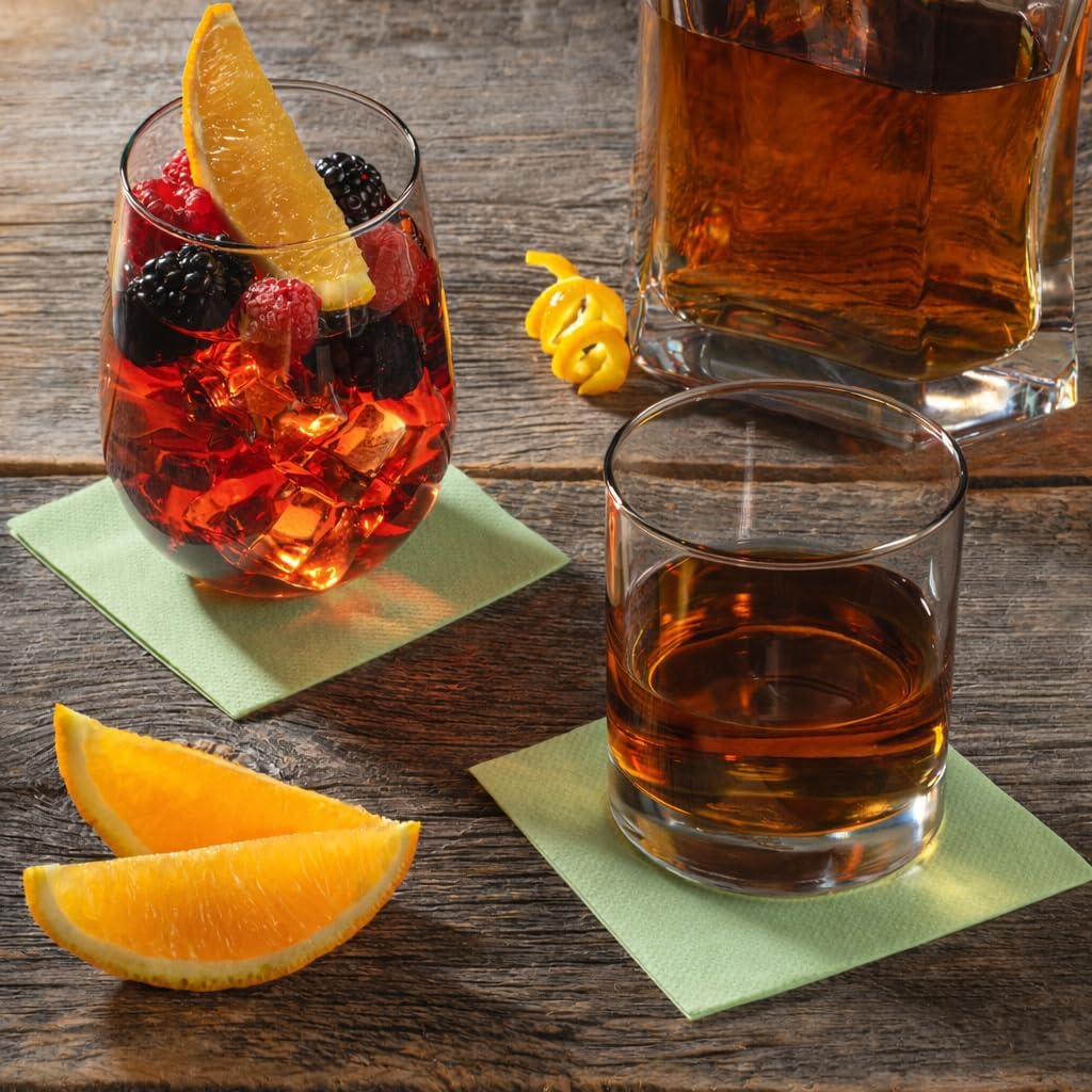 AH AMERICAN HOMESTEAD Cocktail Napkins-Disposable Beverage/Bar Napkins-White Linen-Like Square Napkins-Eco-Friendly & Compostable-Everyday Use, Party or Wedding 4.75inch x 4.75inch (100 Count, White)