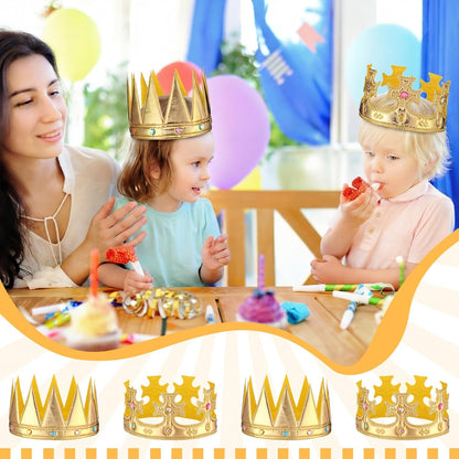 Yaomiao 66 Pieces Foam Princess Tiaras DIY Crowns Kids Party Favors Craft Crystal Diamond Sticker Girls Making Your Own Tiara (Gold)
