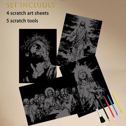 Scratch Art Bookmarks Kit, 24 Sheet Paper with Scratching Tools for DIY Party Favors, Christmas Stocking Stuffers