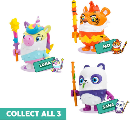 Pinata Smashlings: Pinata Box - Sana The Panda - Kids Articulated 5" Pinata Character Figure w/Pinata Stick, 2 Exclusives & Hidden Smashling, Toikido