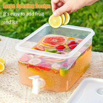 1 Gallon Beverage Drink Dispenser for Fridge, Plastic Beverage Dispenser with Spigot，Juice Container Sealed with Filter Screen，Cold Hot Drink Jug for Christmas Party Supplies (2PCS 1Gallon)