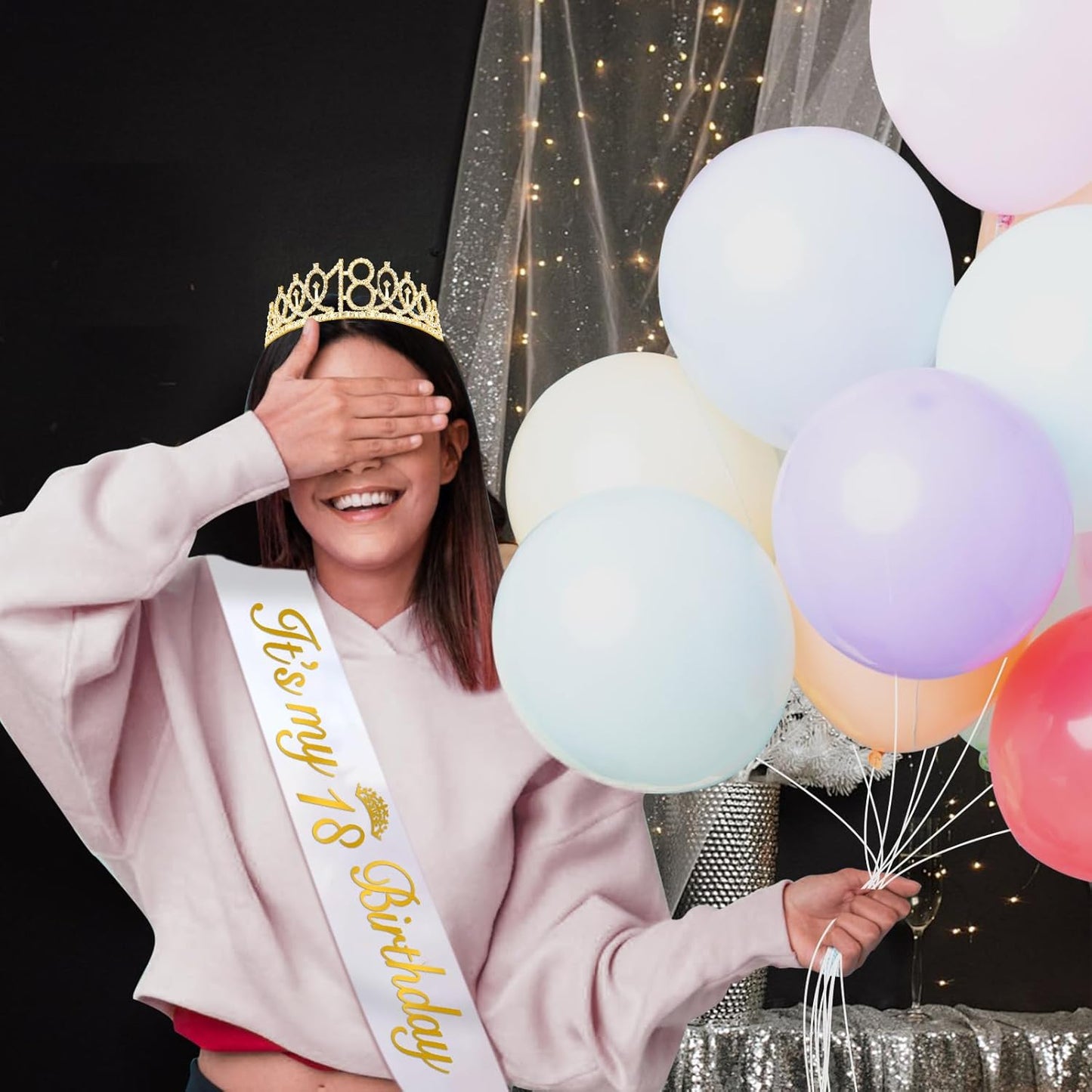 21st Birthday Decorations for Her with 21st Birthday Sash and Crown, Candles Gold, Gifts for 21 Year Old Girls