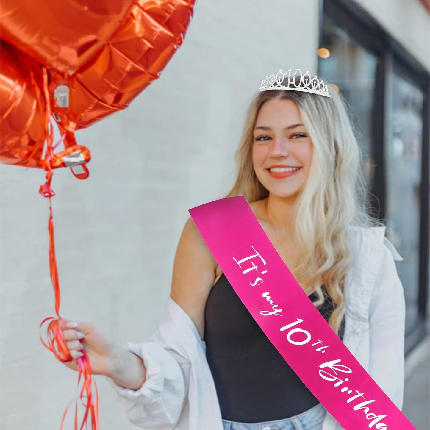 CAVETEE Silver Birthday Crown for Girls Birthday Decorations Birthday Gifts for Women and Girls
