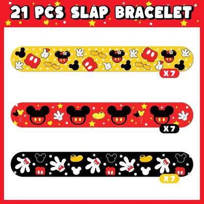 21Pcs Birthday Party Supplies Favors,Slap Wristband Set,Best for Fill Up the Goodie Bags