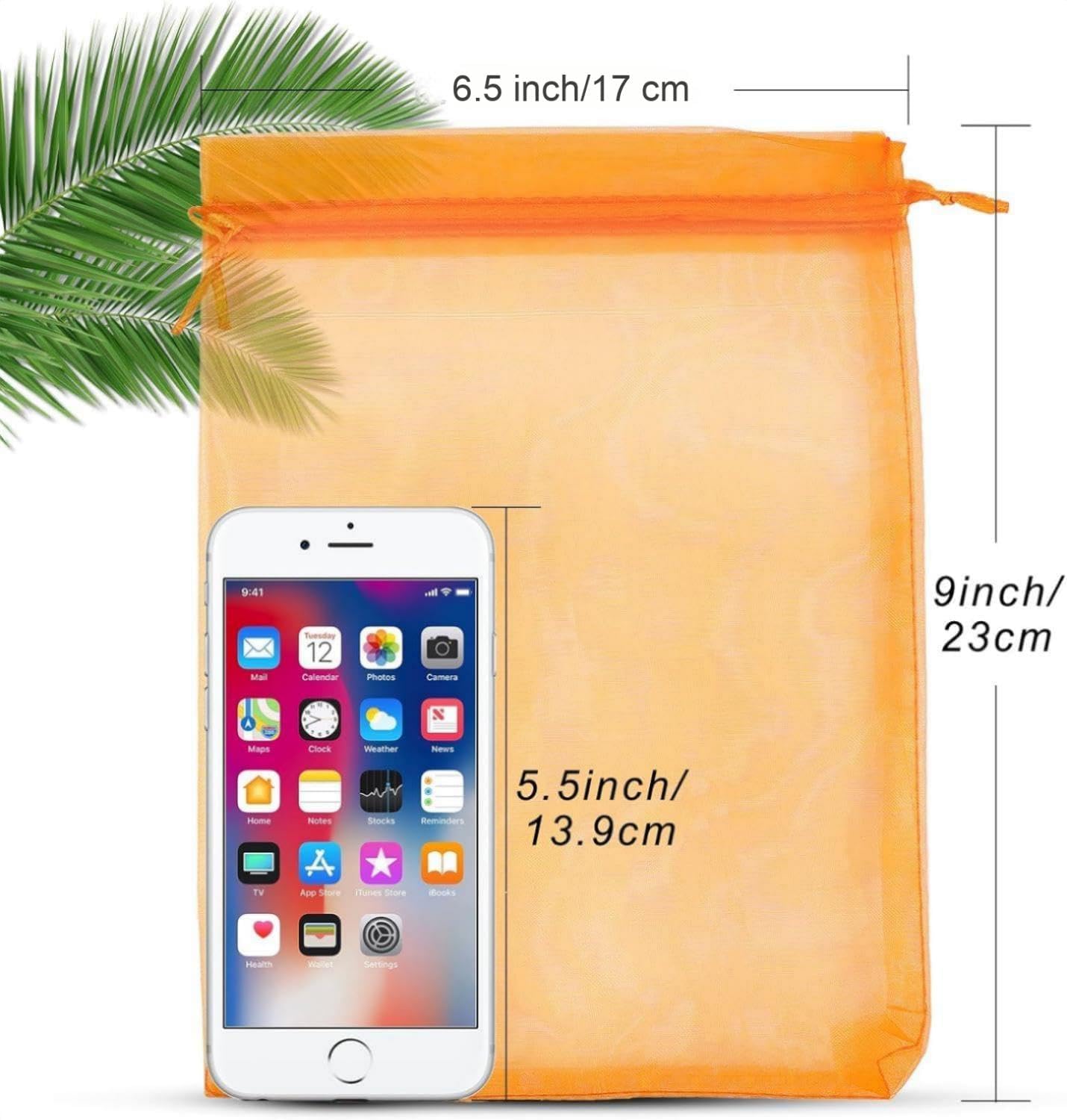 ANZNKU 50PCS Organza Bags 6x9 Large White Gift Bags for Candy Goodie Sachet Jewelry, Mesh Bag Drawstring Sheer Packaging Pouches for Wedding Favors Mother's Day Birthday Party Baby & Bridal Shower