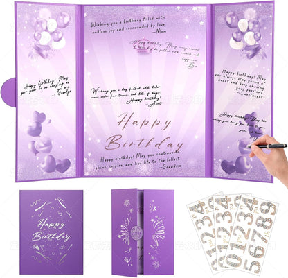 Rose Gold Birthday Party Decorations,18" x 12" Creative Birthday Decorations Guest Sign in Book Alternative, for Men and Women of All Ages, Happy Birthday Party Supplies