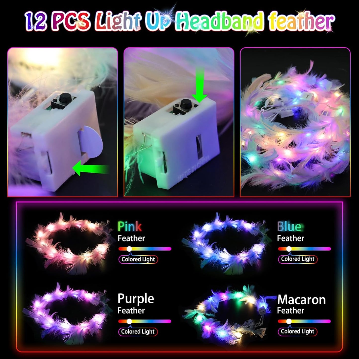 Light Up Glow Sticks Fidget Pop Tubes, 24 Pack Glow in The Dark Party Supplies Toddler Sensory Toys, Glow Stick Thanksgiving Christmas Party Favors Party Pack Gifts for Kids