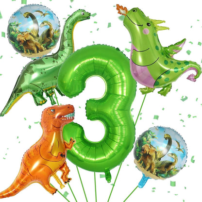 Dinosaur 5th Birthday Decorations, Dinosaur Birthday Party Decorations with Giant Inflatable Dinosaur Balloons 40 Inch Helium Foil Mylar Number 5 Balloons for Dinosaur Theme Birthday Party Decorations