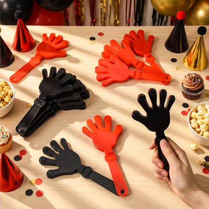 Junkin 48 Pcs Hand Clappers Bulk 7. 5 x 3. 5 Inches Noise Makers Party Favors Clapping Noise Maker Clacker for Birthdays Game Prizes Rewards Football Sporting Events Cheers Supplies (Black,White)