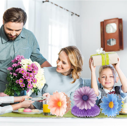 10 Pieces Spring Sunflower Honeycomb Centerpiece Flower Table Decoration Spring Summer Birthday Party Decor for Mother's Day Women Office Classroom Kids Butterfly Daisy Party Supplies