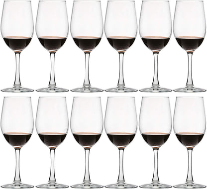UMI UMIZILI 12 Ounce - Set of 12, Classic Durable Red/White Wine Glasses For Party