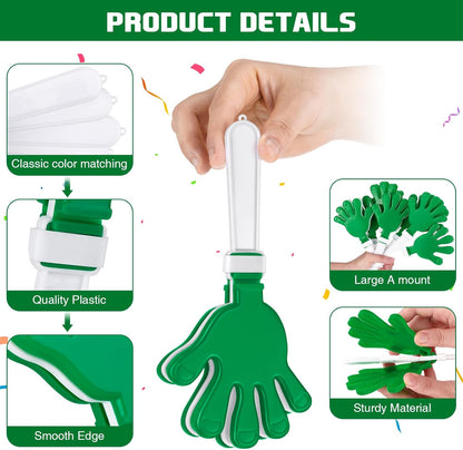 Junkin 48 Pcs Hand Clappers Bulk 7. 5 x 3. 5 Inches Noise Makers Party Favors Clapping Noise Maker Clacker for Birthdays Game Prizes Rewards Football Sporting Events Cheers Supplies (Black,White)