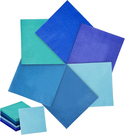 24 colors Cocktail Napkins 5 * 5inch disposable Beverage Napkin paper for Cocktail, Wedding, Dinner，Brithday Party Dessert Wine Paper Napkins（ 120 Count）
